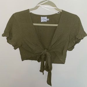 Princess Polly Front Tie Crop Top Blouse
